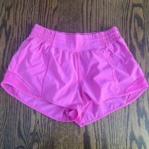 Lululemon sonic pink hotty hot shorts